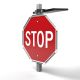 30" Solar Flashing LED Octagon Retrofit Kit for Traffic Safety Signs